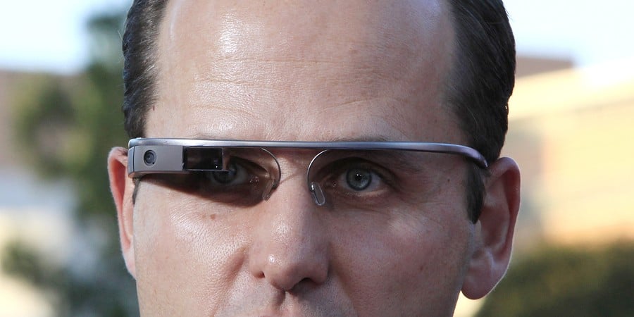 LOS ANGELES - MAY 29: A man is seen wearing Google Glass at the Google Glass